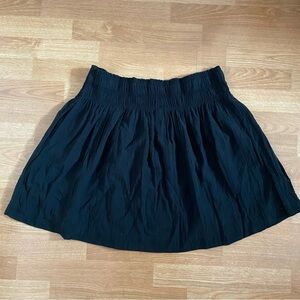GAP XL Black Smocked Linen/Cotton Elastic Waist Women’s Skirt